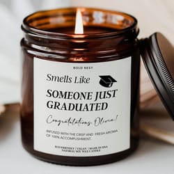 personalized high school graduation candle – funny smells like graduation gift for class of 2026 graduate keepsake can