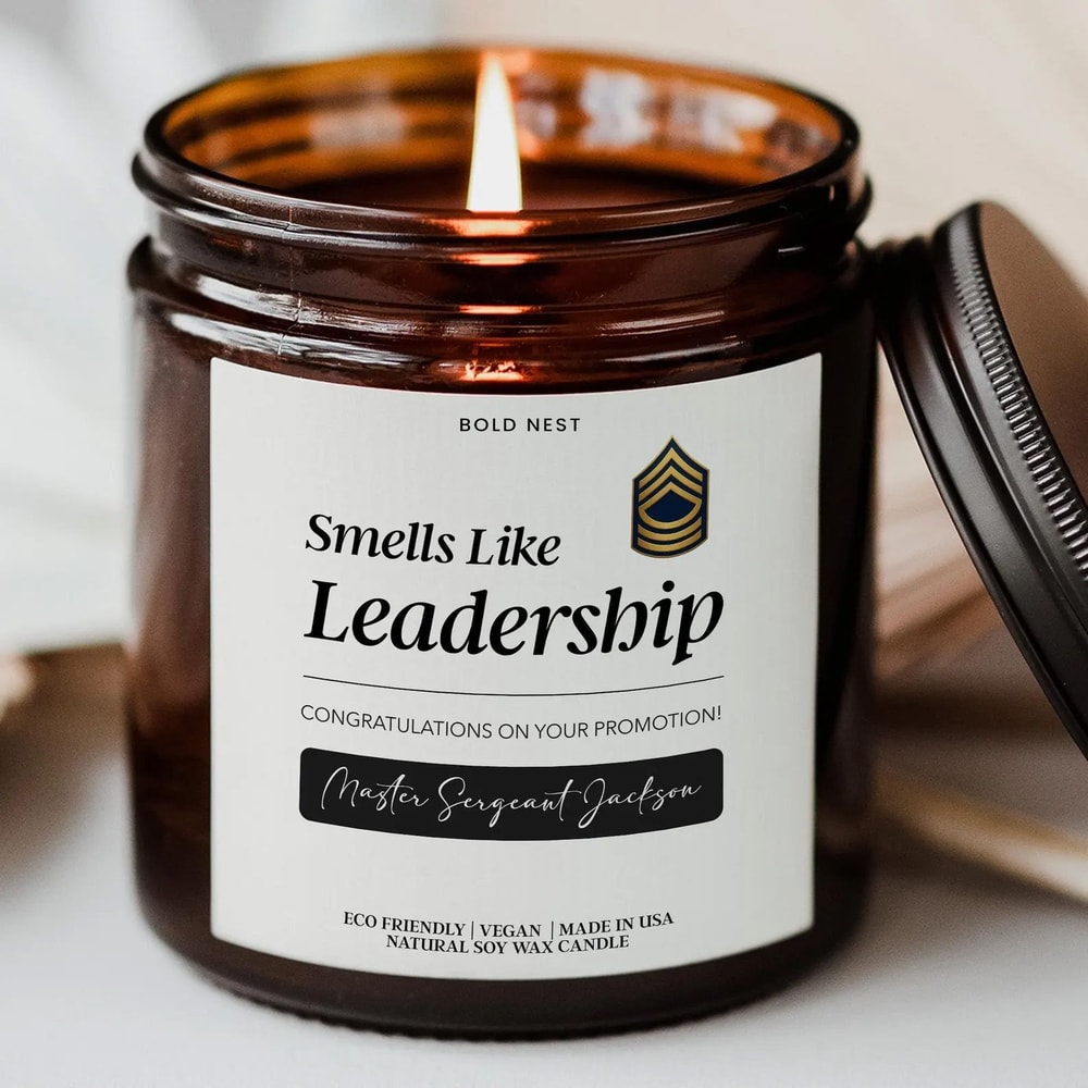 Custom Military Promotion Candle Funny Personalized Armed Forces Gift For Army Navy Air Force Mari 0