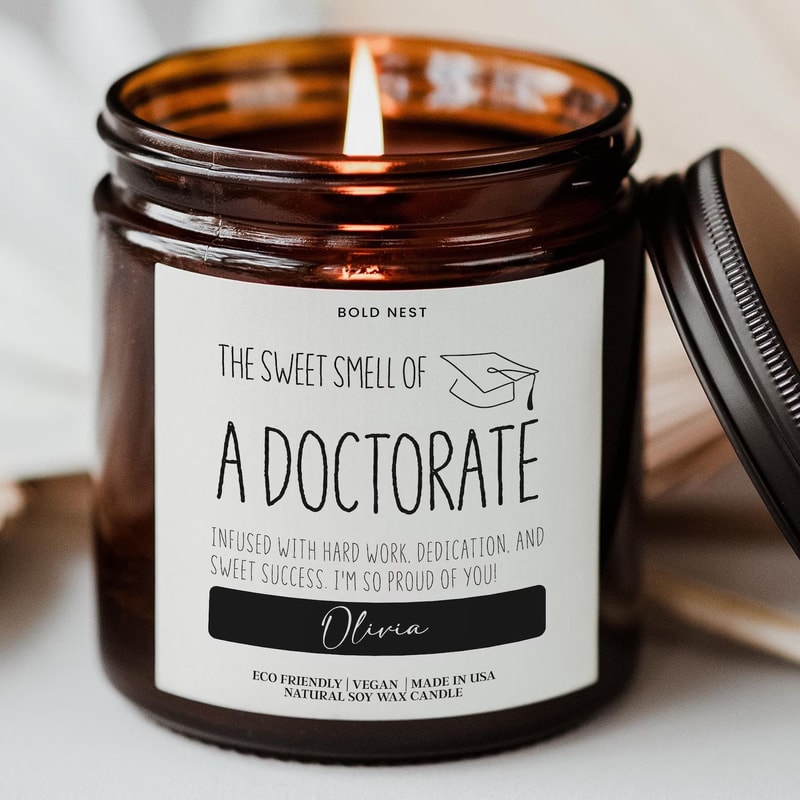 Doctorate Graduation Candle Proud Of You Funny PhD EdD DNP Gift For Doctoral Graduate Keepsake Ca 0