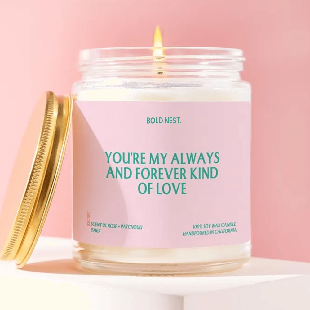 Romantic Love Candle Gift Youre My Always And Forever Love Gift For Partner Anniversary Valentines 0