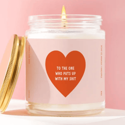 funny love candle gift to the one who puts up with me valentines gift sarcastic couple candle for boyfriend girlfriend
