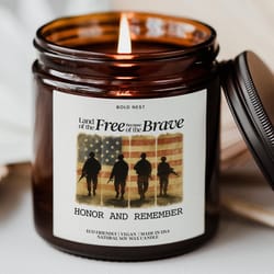 memorial day freedom candle – patriotic military appreciation gift for veterans day, 4th of july & independence day