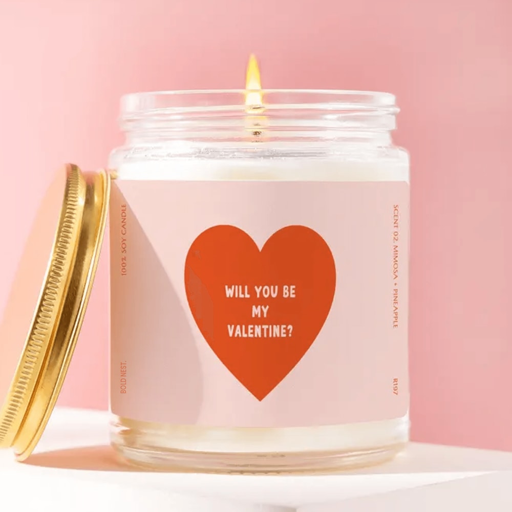Will You Be My Valentine Candle Romantic Proposal Gift Valentines Day Candle For Boyfriend Girlfrie 0