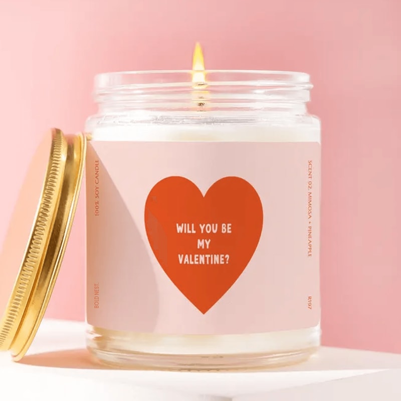 Will You Be My Valentine Candle Romantic Proposal Gift Valentines Day Candle For Boyfriend Girlfrie 0