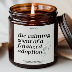 the calming scent of a finalized adoption candle – personalized gotcha day gift, new adoption celebration candle