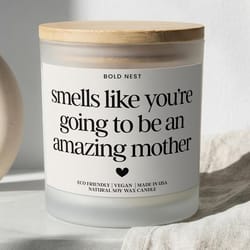 baby shower candle – mom to be gift, personalized pregnancy keepsake candle for expecting mother & new baby celebration
