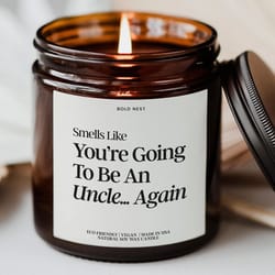 uncle pregnancy announcement candle personalized baby reveal gift going to be uncle custom baby announcement candle sl-0