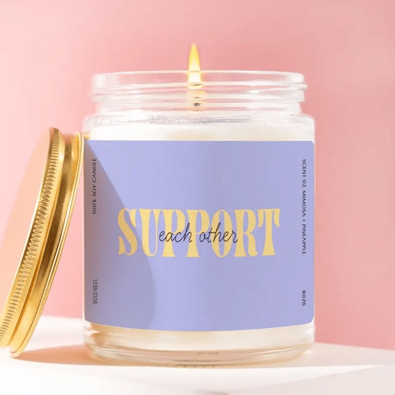Support Each Other Candle Inspirational Gift Encouragement Candle Friendship Love Gift Motivational 0