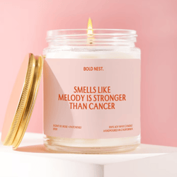 stronger than cancer candle encouragement gift cancer support gift survivor gift inspirational candle