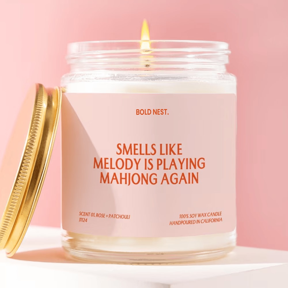 Funny Mahjong Candle Personalized Name Gift Game Lover Candle Humor Gift For Mom Friend Mahjong Pla 0