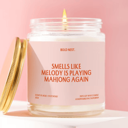 funny mahjong candle personalized name gift game lover candle humor gift for mom friend mahjong player gift custom candl