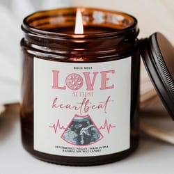 personalized pregnancy announcement candle ultrasound baby reveal keepsake