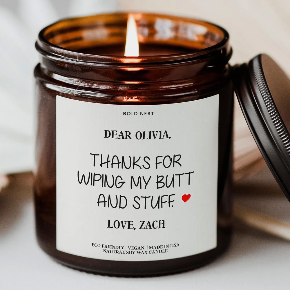 Funny Personalized Nanny Gift Candle Thank You Babysitter Goodbye Keepsake 0