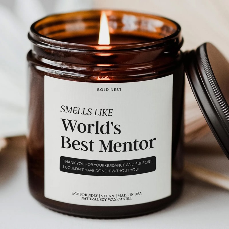 Worlds Best Mentor Candle Personalized Thank You Gift For Mentor Appreciation 0