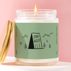 stay wild candle adventure gift camping candle nature lover gift minimalist outdoor candle hiking gift travel lover gift