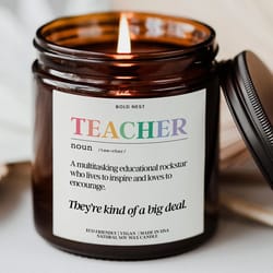 custom teacher appreciation candle personalized name definition thank you gift