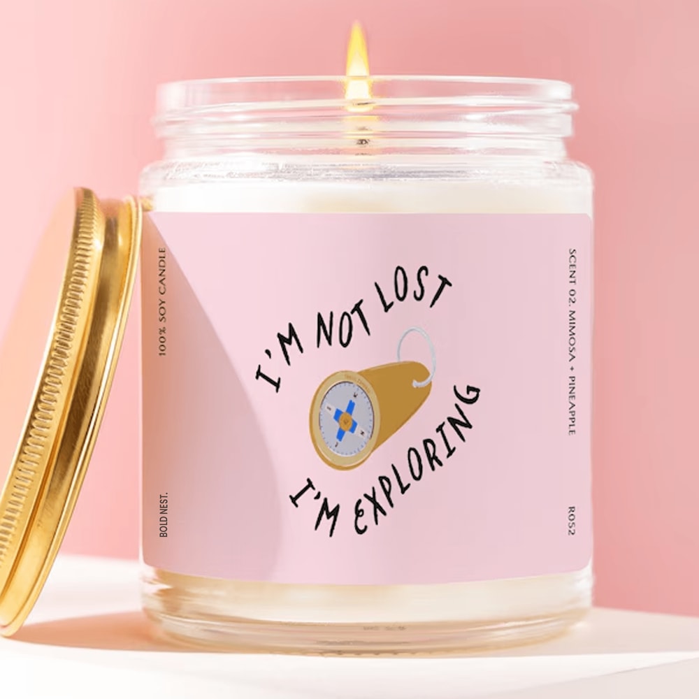 Im Not Lost Im Exploring Candle Travel Gift Adventure Candle Funny Travel Gift Wanderlust Gift Expl 0