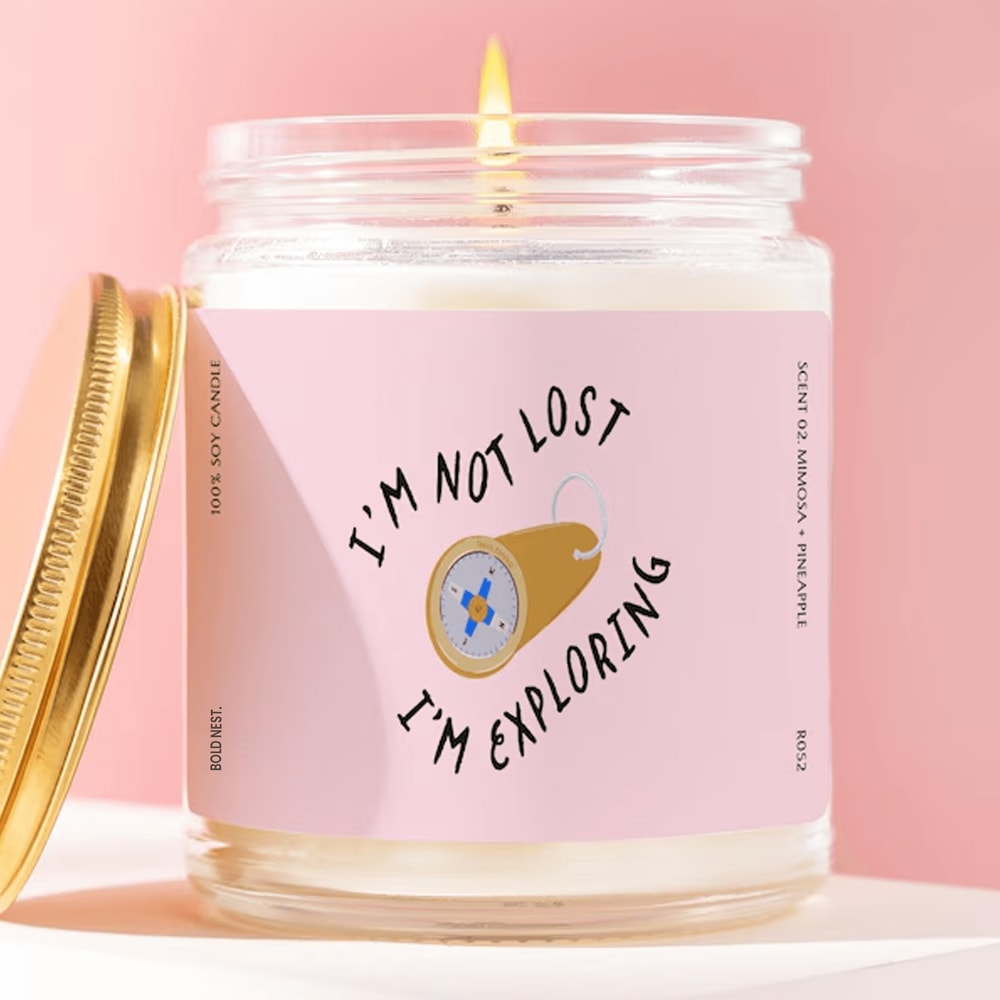 Funny Travel Candle Im Not Lost Im Exploring Gift Wanderlust Candle Adventure Gift Travel Lover Gif 0