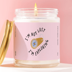 funny travel candle im not lost im exploring gift wanderlust candle adventure gift travel lover gift compass candle cute