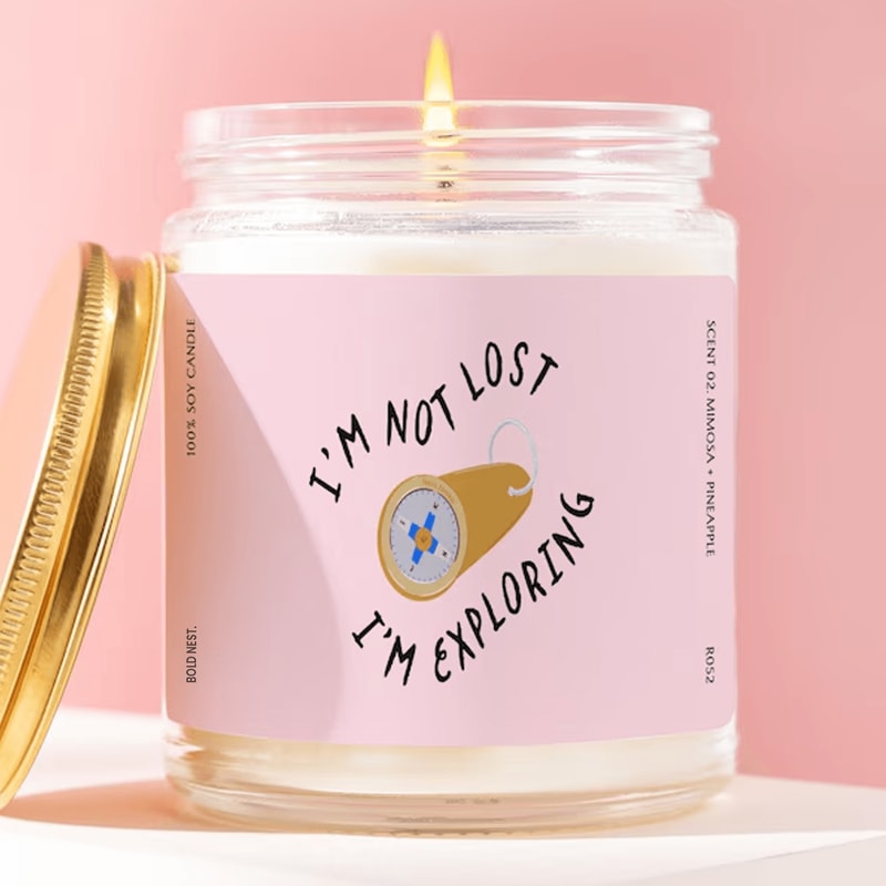 Funny Travel Candle Im Not Lost Im Exploring Gift Wanderlust Candle Adventure Gift Travel Lover Gif 0