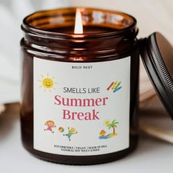 smells like summer break teacher appreciation candle funny end of year gift