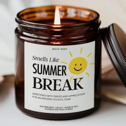 smells like summer break teacher appreciation candle funny end of year giftt