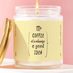 coffee candle gift funny coffee lover gift coffee quote candle work desk decor productivity gift minimalist coffee candl