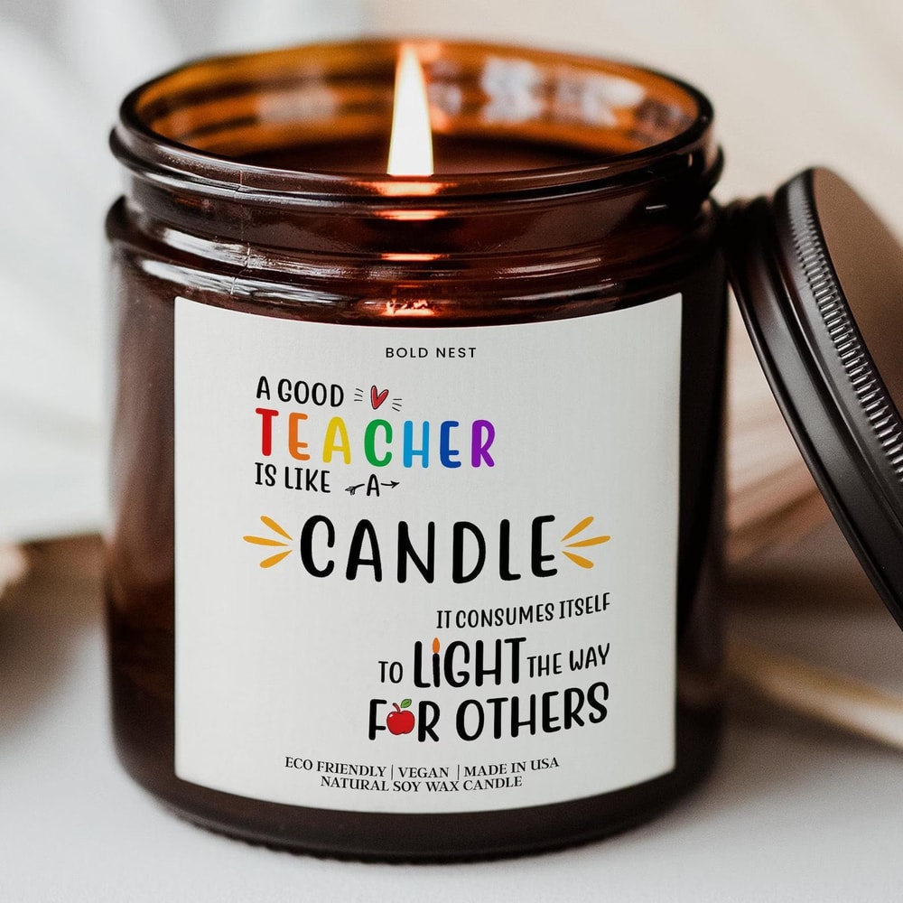 Teacher Appreciation Candle Best Teacher Ever Custom Thank You Gift From Student 0