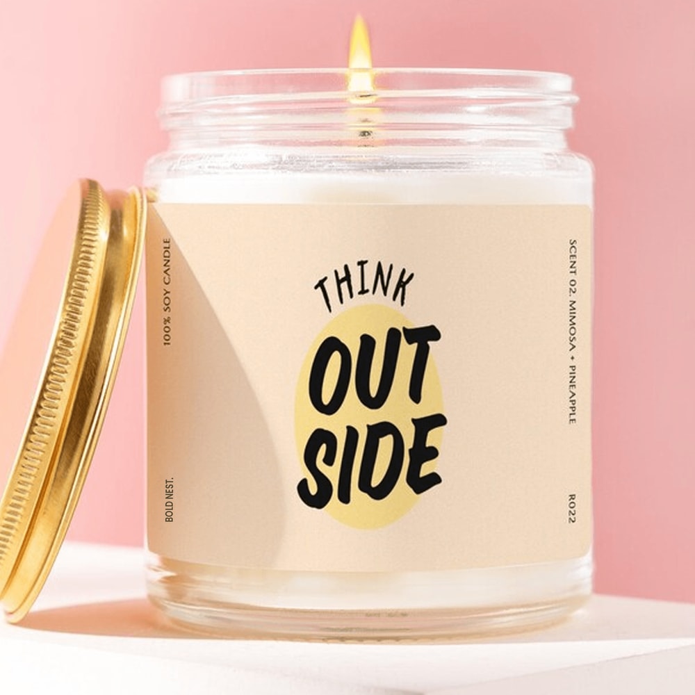 Think Outside Candle Creative Gift Entrepreneur Gift Motivational Candle Designer Gift Innovation Q 0