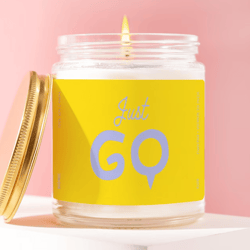 just go candle motivational gift encouragement candle inspirational quote minimalist candle positive mindset decor