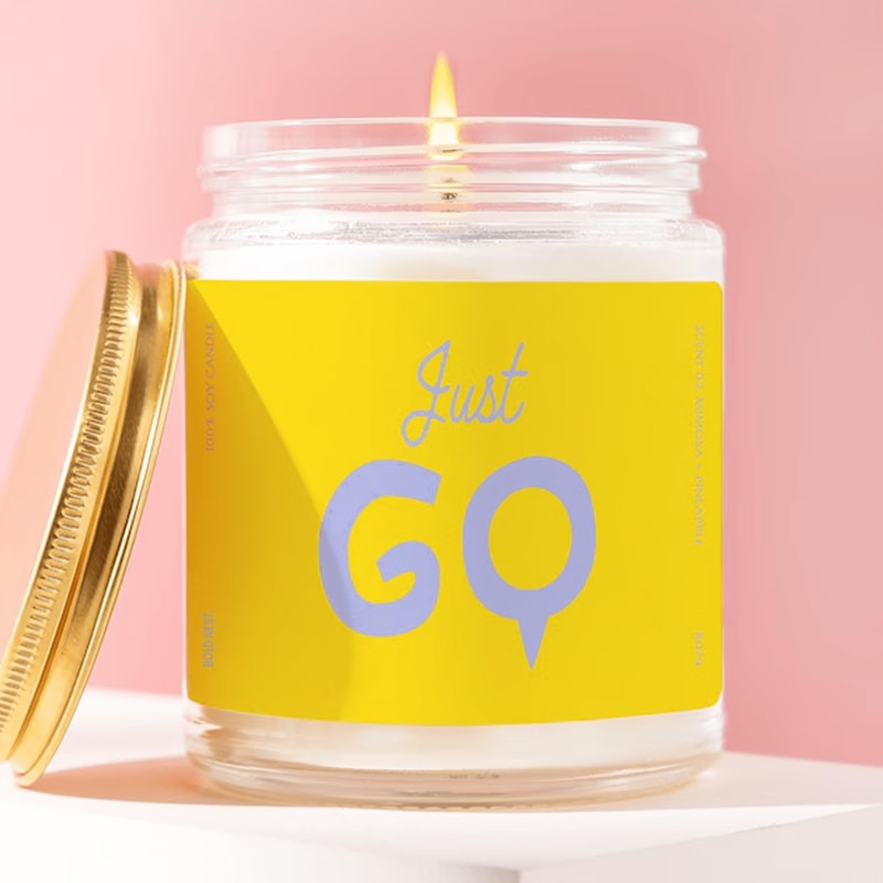 Just Go Candle Motivational Gift Encouragement Candle Inspirational Quote Minimalist Candle Positiv 0