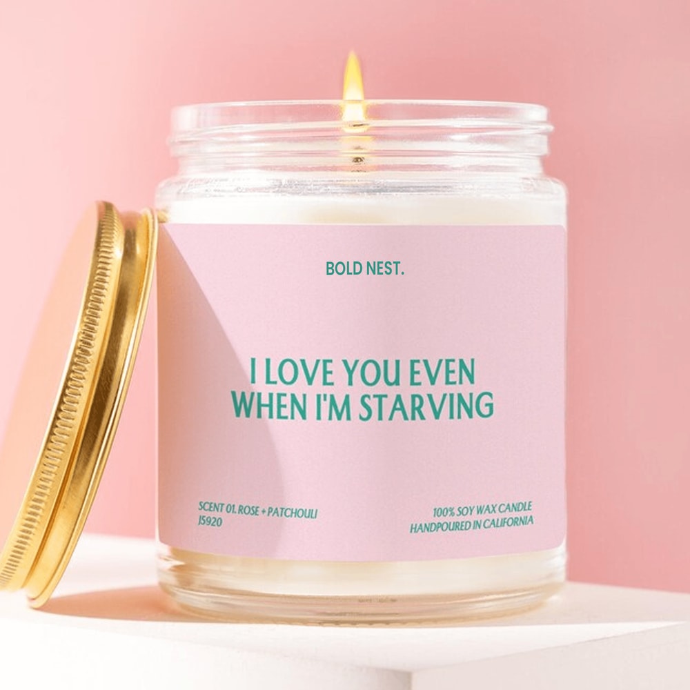 Funny Love Candle Gift I Love You Even When Im Starving Couples Candle Romantic Humor Gift Boyfrien 0