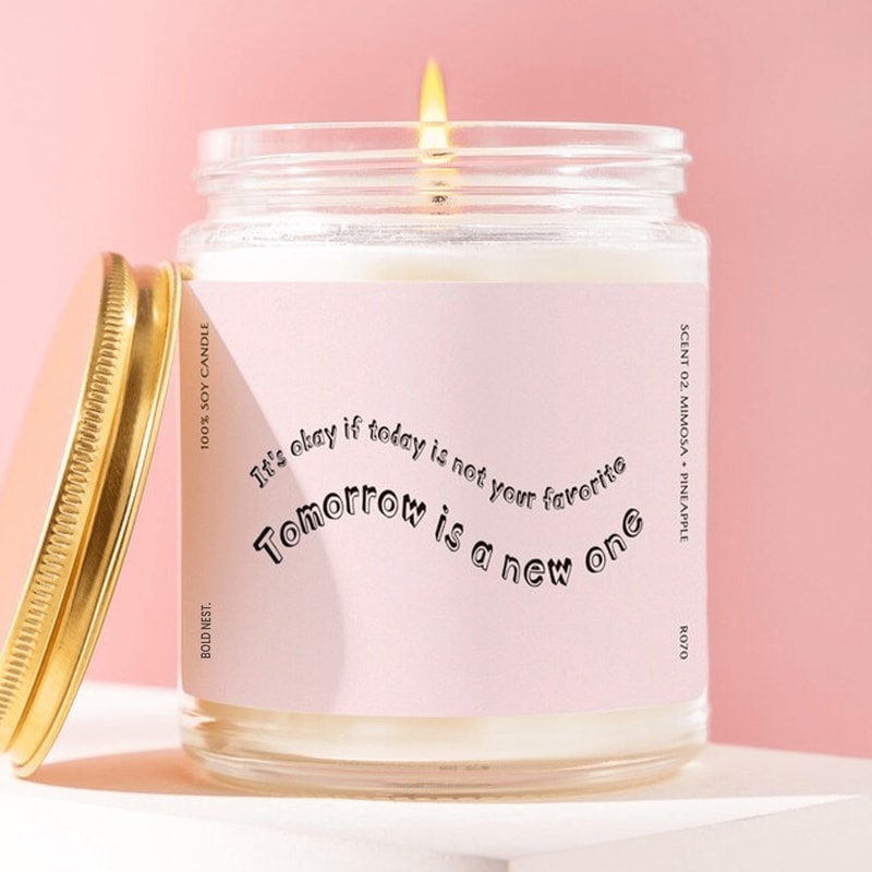 Encouragement Candle Tomorrow Is A New Day Positive Quote Candle Mental Health Gift Self Care Candl 0