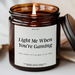 gaming candle gift for video game lover, funny gamer girl candle, pc gamer boyfriend gift game room decor