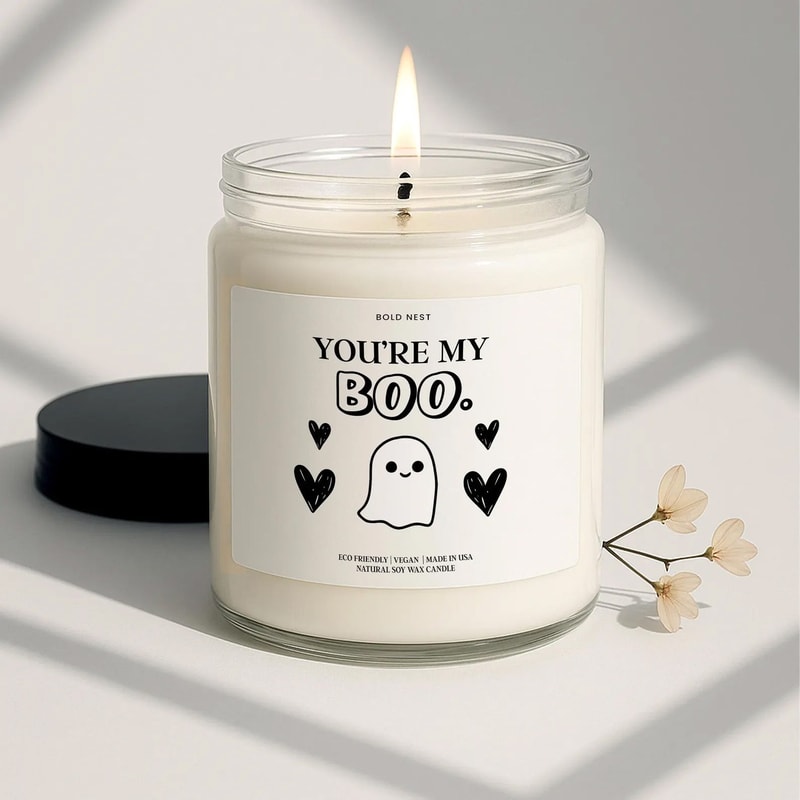 Youre My Boo Candle Funny Halloween Boo Basket Stuffer Gift For Best Friend Personalized Fall Spook 0