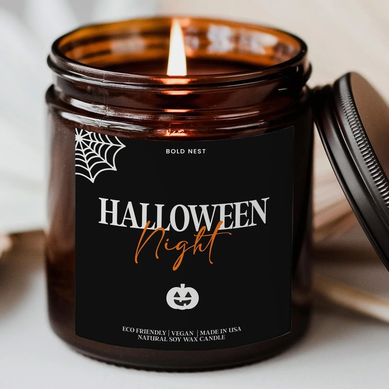Halloween Scary Movie Night Candle Boo Basket Stuffer Gift For Best Friend Personalized Spooky Seas 0