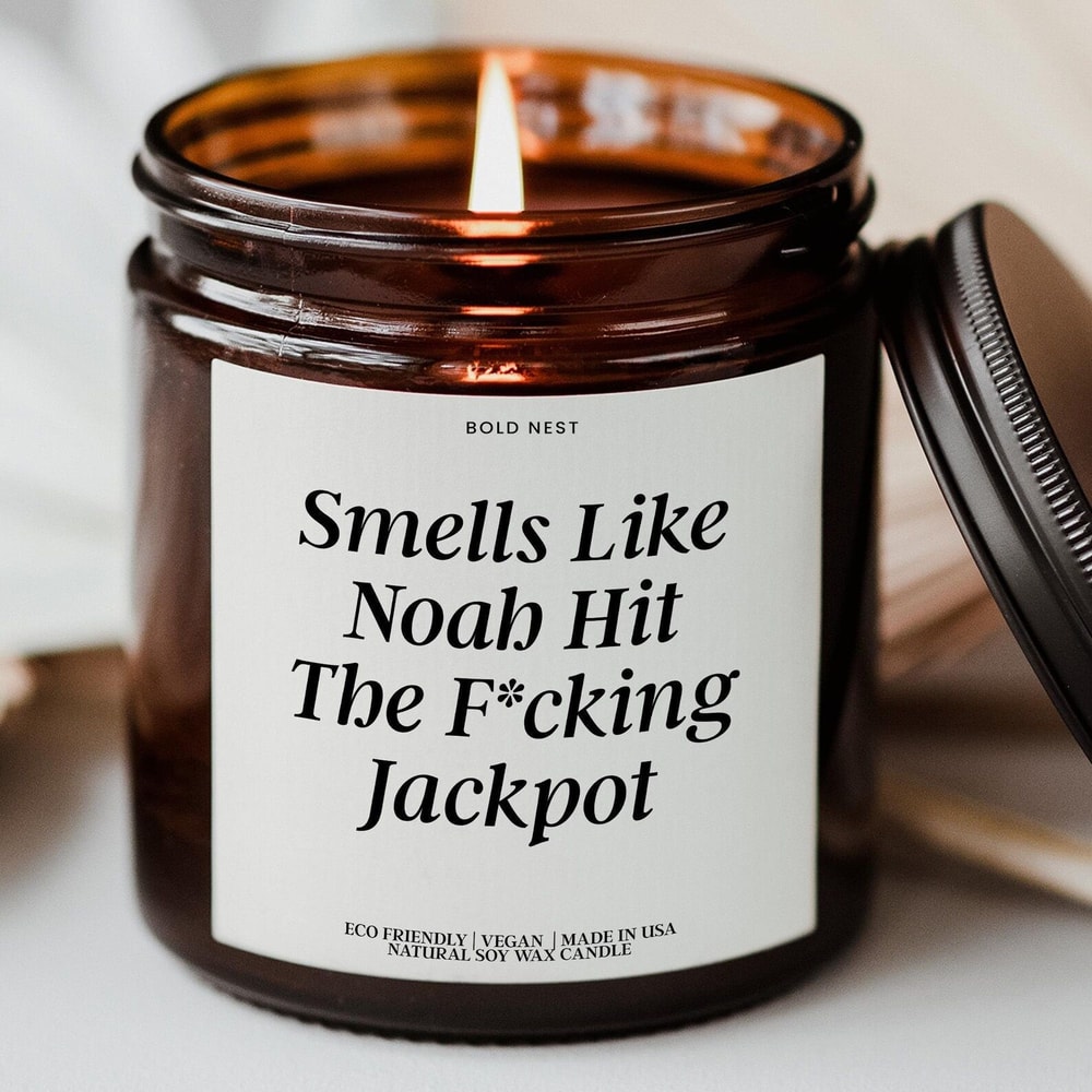 Funny Engagement Candle Personalized Just Engaged Gift Wedding Bachelorette Party Custom Candle Fo 0