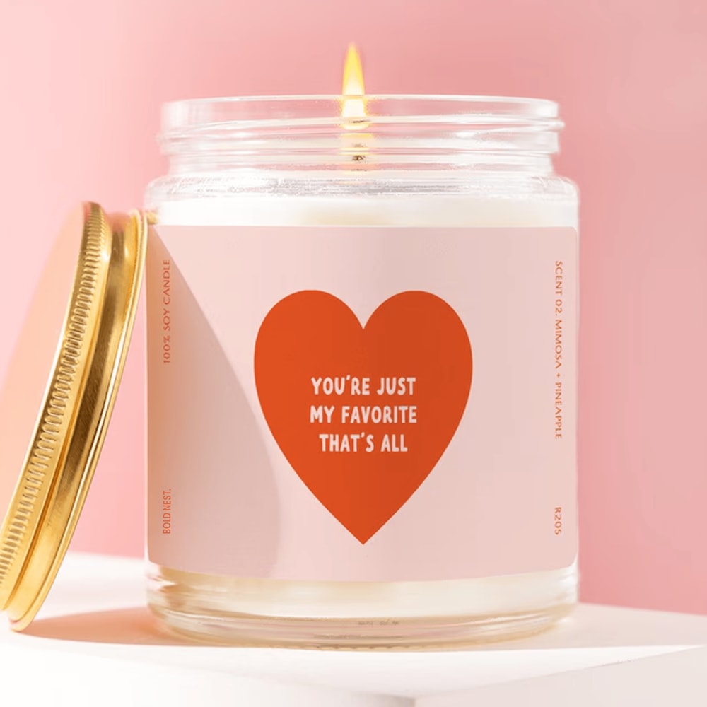 You Are My Favorite Candle Romantic Gift Minimal Heart Candle Cute Couple Gift Girlfriend Gift Boyf 0