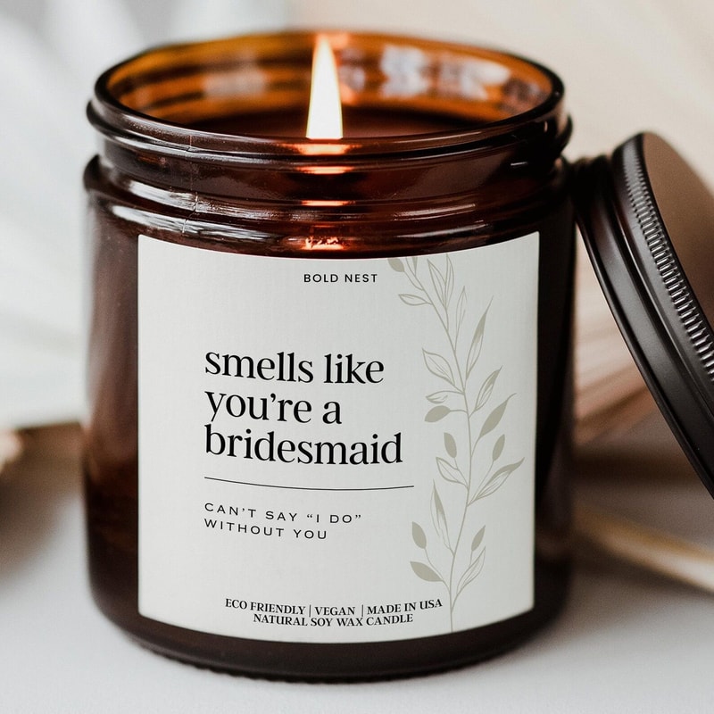 Personalized Bridesmaid Proposal Candle Minimalist Custom Bridesmaid Gift Box Candle Bulk Wedding P 0