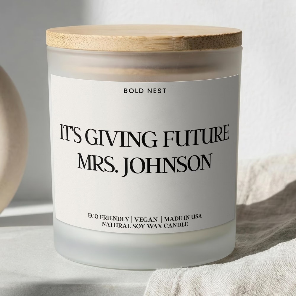Its Giving Future Mrs Engagement Candle Personalized Funny Engagement Gift For BridestoBe Custom We 0