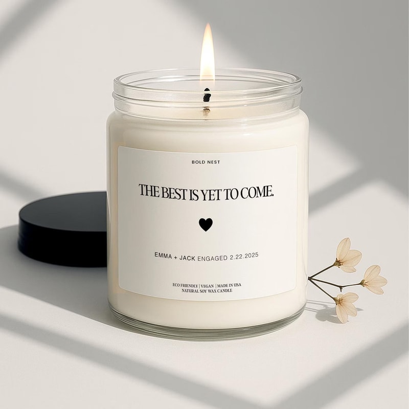 Personalized Newly Engaged Candle Gift Custom Engagement Candle For Couples Scented Wedding Bulk F 0