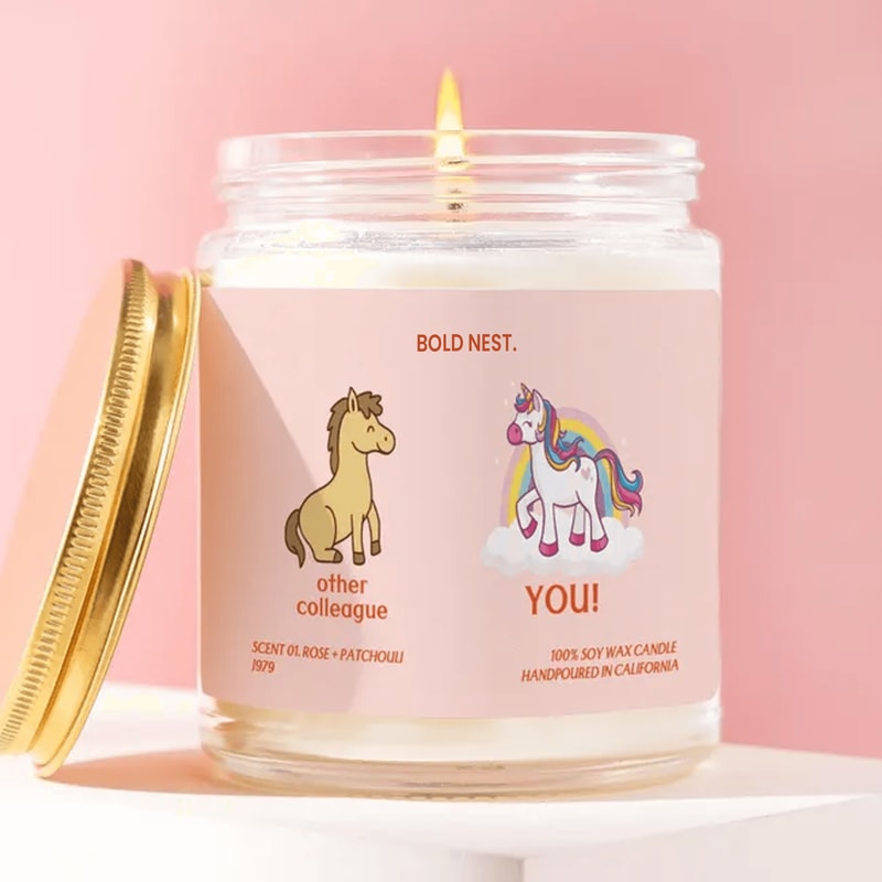 Funny Coworker Gift Candle Unicorn Gift For Colleague Office Humor Gift Work Bestie Gift Appreciati 0