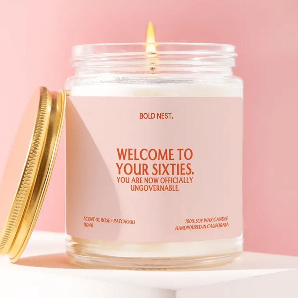 60th Birthday Candle Funny 60th Gift Welcome To Your Sixties Gift For Mom Dad Him Her Funny Birthda 0