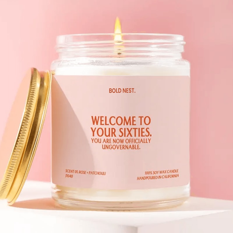 60th Birthday Candle Funny 60th Gift Welcome To Your Sixties Gift For Mom Dad Him Her Funny Birthda 0
