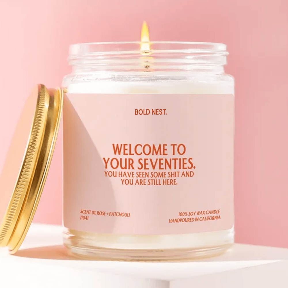 70th Birthday Candle Funny Gift Welcome To Your Seventies Candle Gift For Her Him Turning 70 Gift U 0