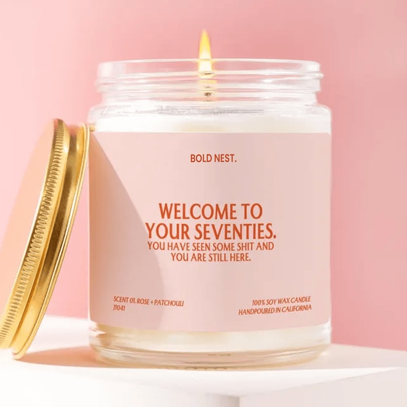 70th Birthday Candle Funny Gift Welcome To Your Seventies Candle Gift For Her Him Turning 70 Gift U 0