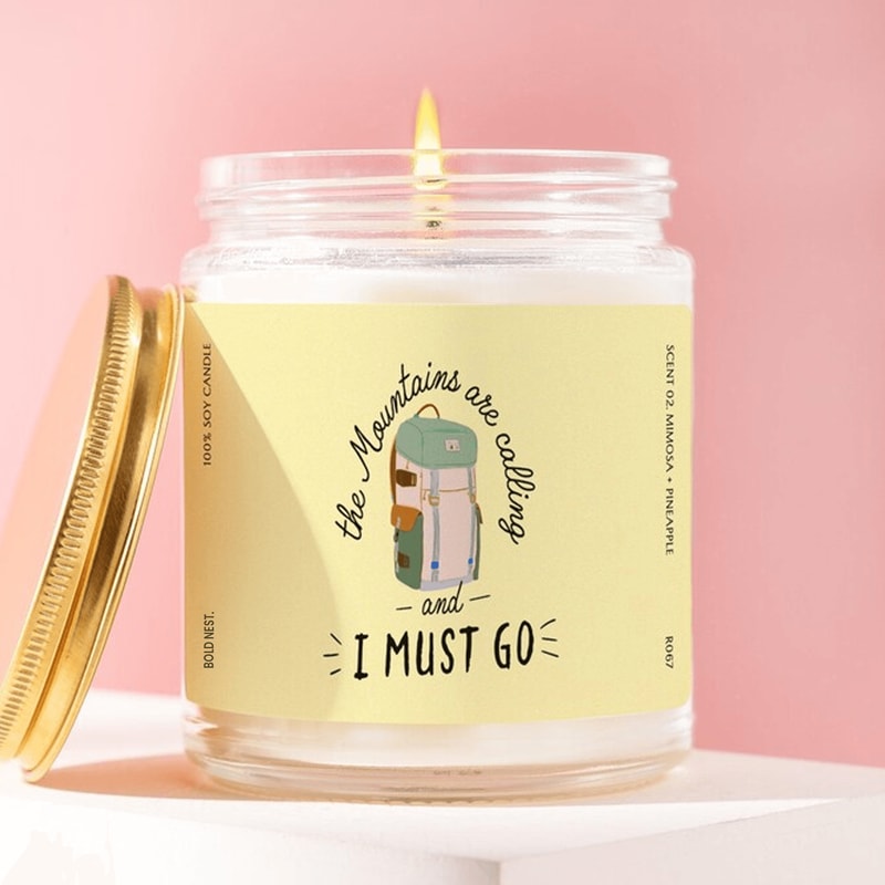 Mountain Candle Gift Hiking Lover Candle Adventure Candle Camping Gift Nature Lover Soy Candle 0