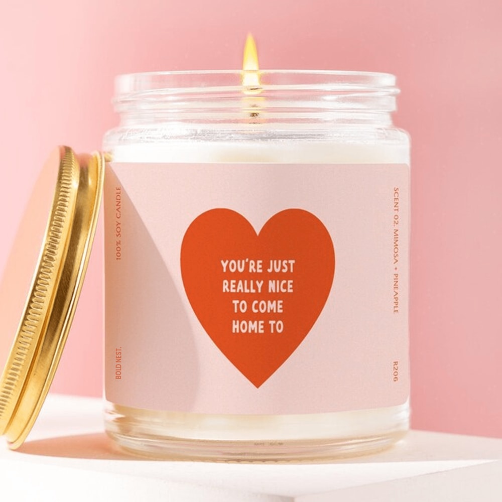 Romantic Candle Gift Cute Couple Candle Boyfriend Girlfriend Gift Love Quote Candle Valentine Candl 0