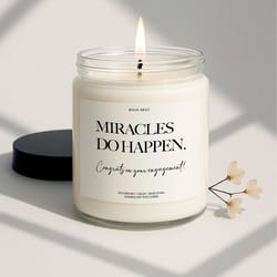 personalized engagement candle gift for couples custom just engaged wedding & engagement party keepsake