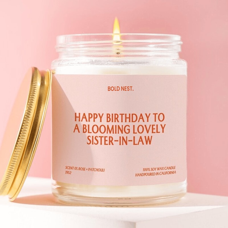 Sister In Law Birthday Candle Birthday Gift For Sister In Law Cute Family Soy Candle Gift 1